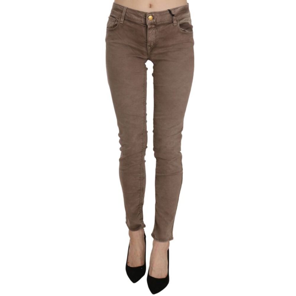 CYCLE Brown Low Waist Slim Fit Skinny Women's Pants